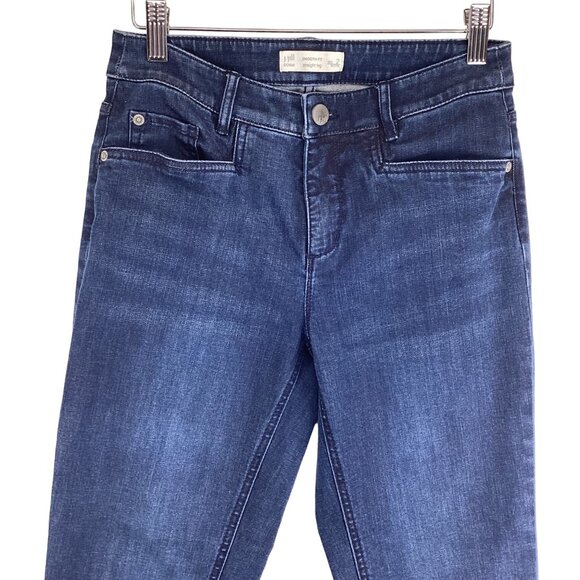 J. Jill Blue Denim Jeans‎ Size 2 Smooth Fit Straight Leg Stretch Mid-Rise - Picture 2 of 8